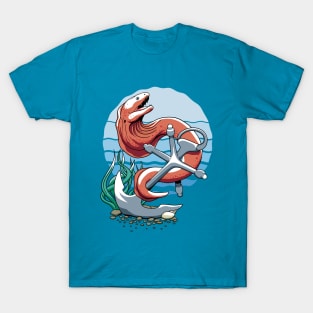 Moray eel and anchor | Marine Life T-Shirt